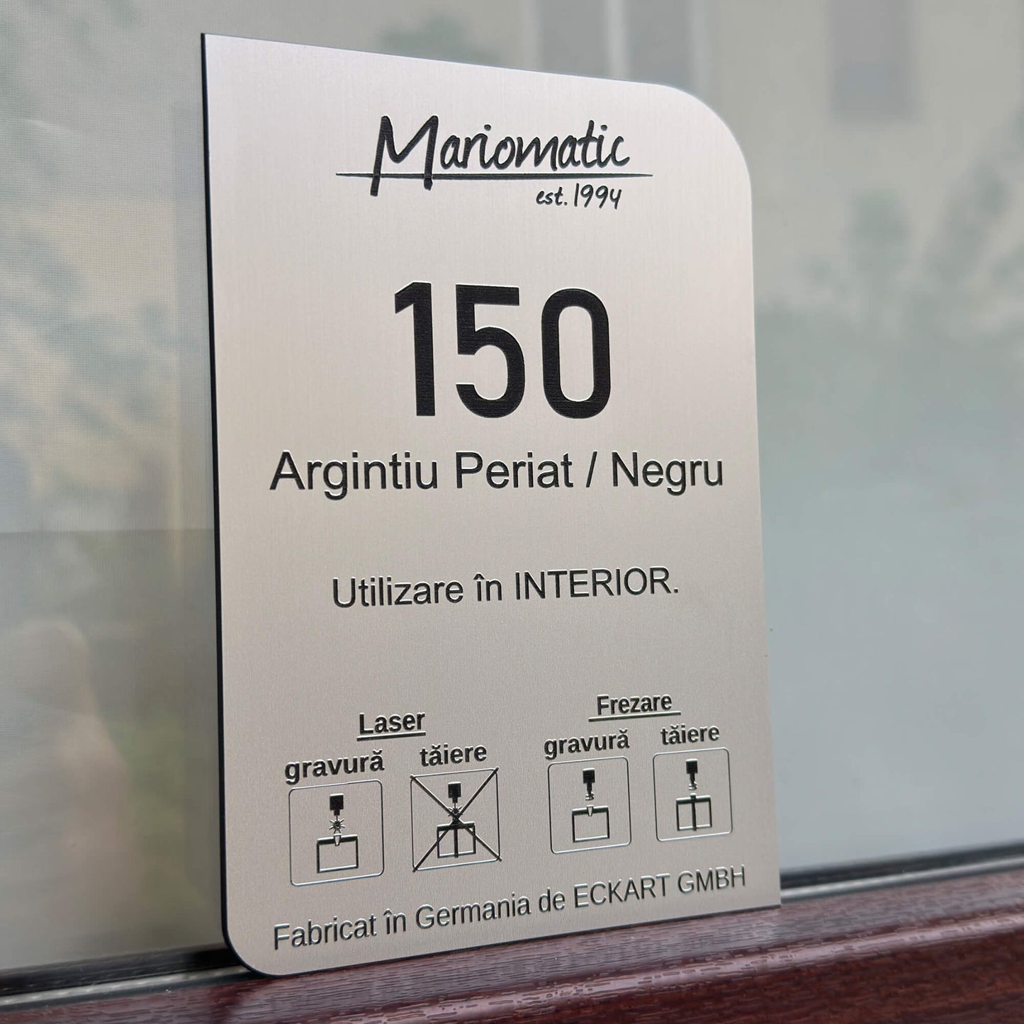 Material Gravura Argintiu / Negru pentru Gravura Mecanica in interior