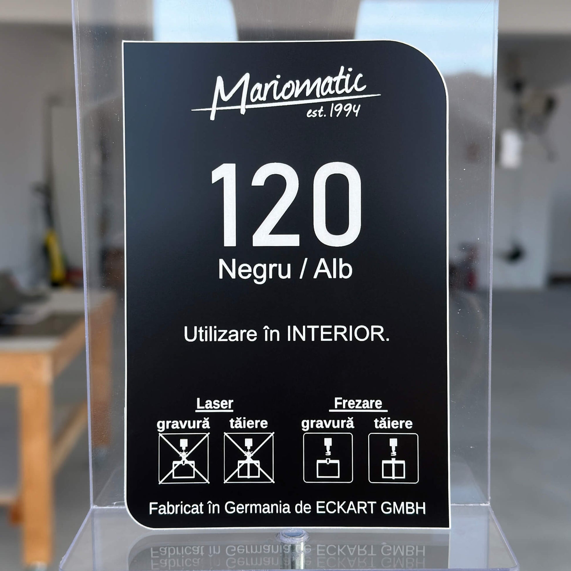 Material pentru Gravura Mecanica negru cu alb 120