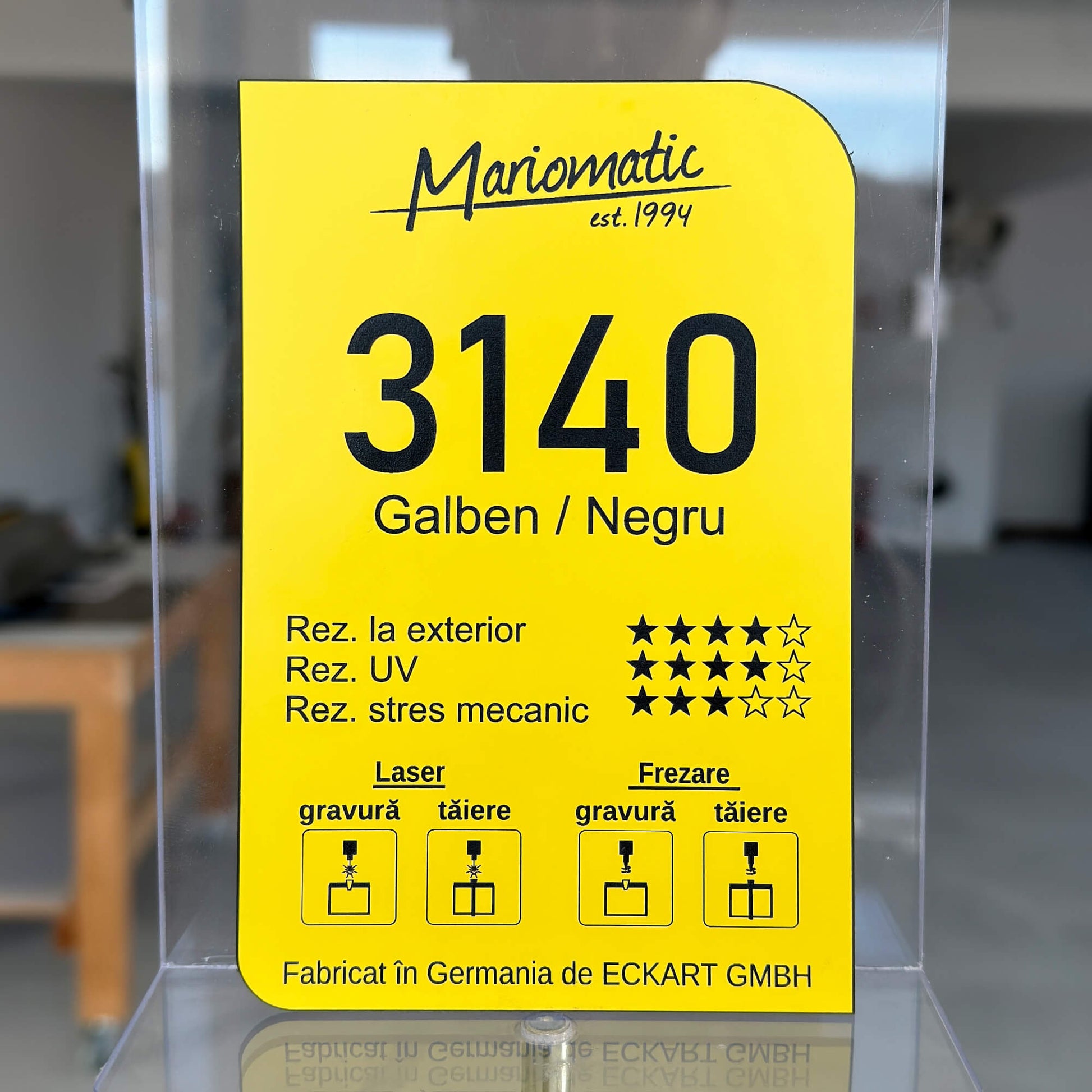 Material Gravura Laser Galben cu Negru interior exterior