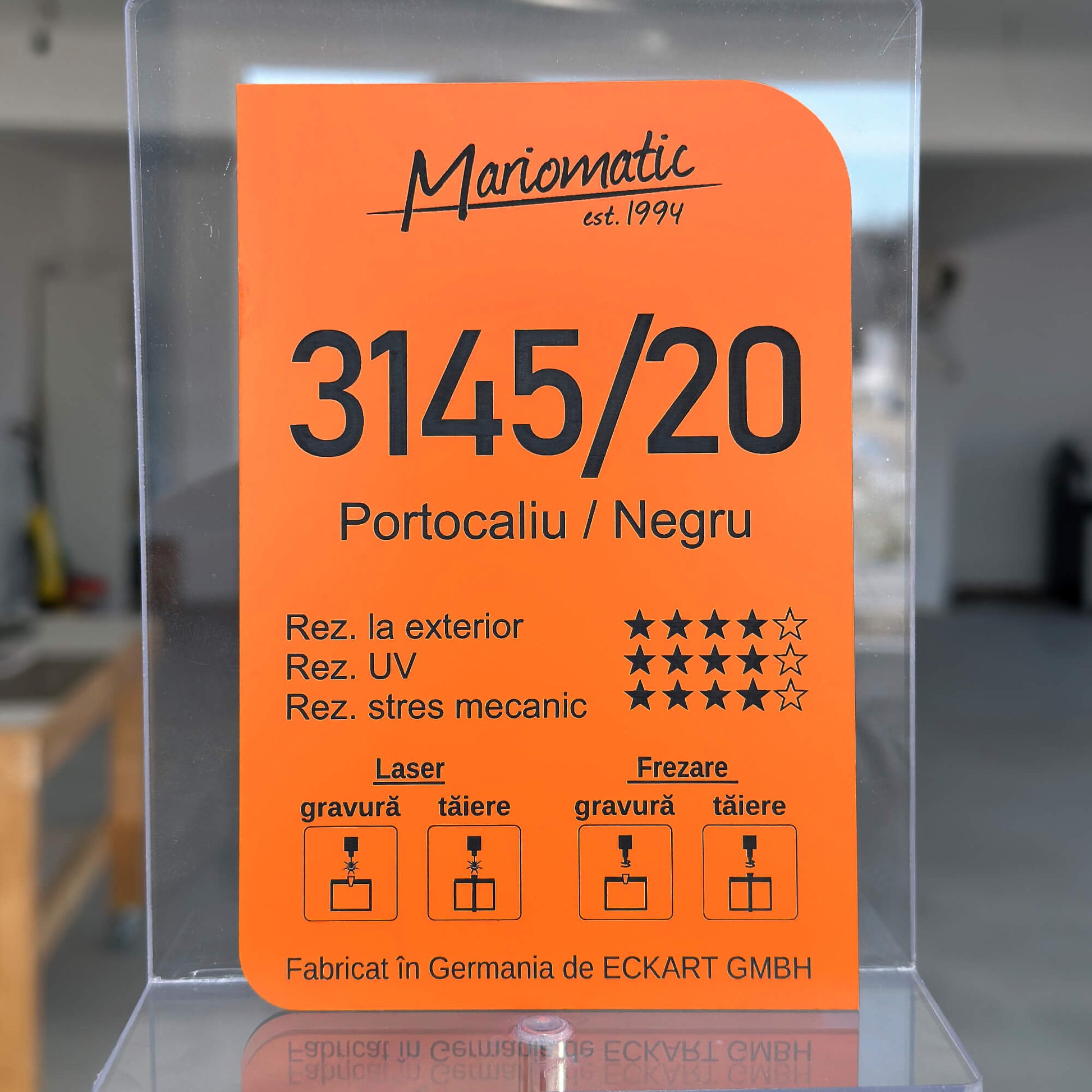 Material Gravura Laser Portocaliu Negru
