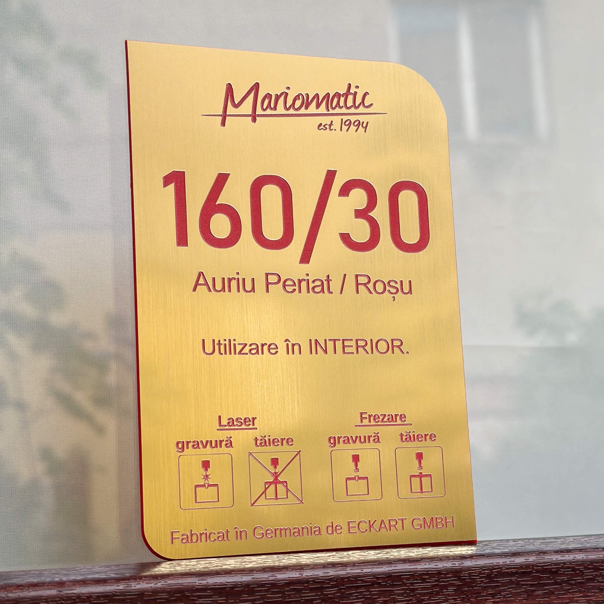 Material Gravura Auriu Rosu frezare