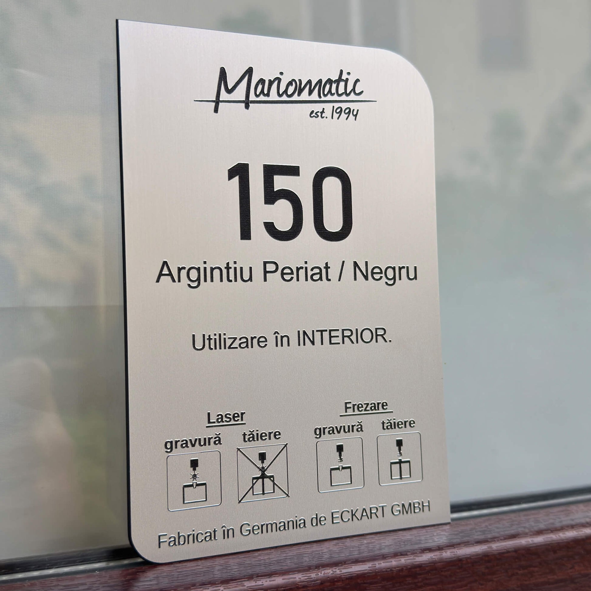 Material Gravura Argintiu / Negru pentru Gravura Mecanica in interior
