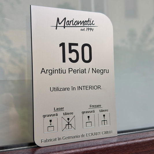 Material Gravura Argintiu / Negru pentru Gravura Mecanica in interior