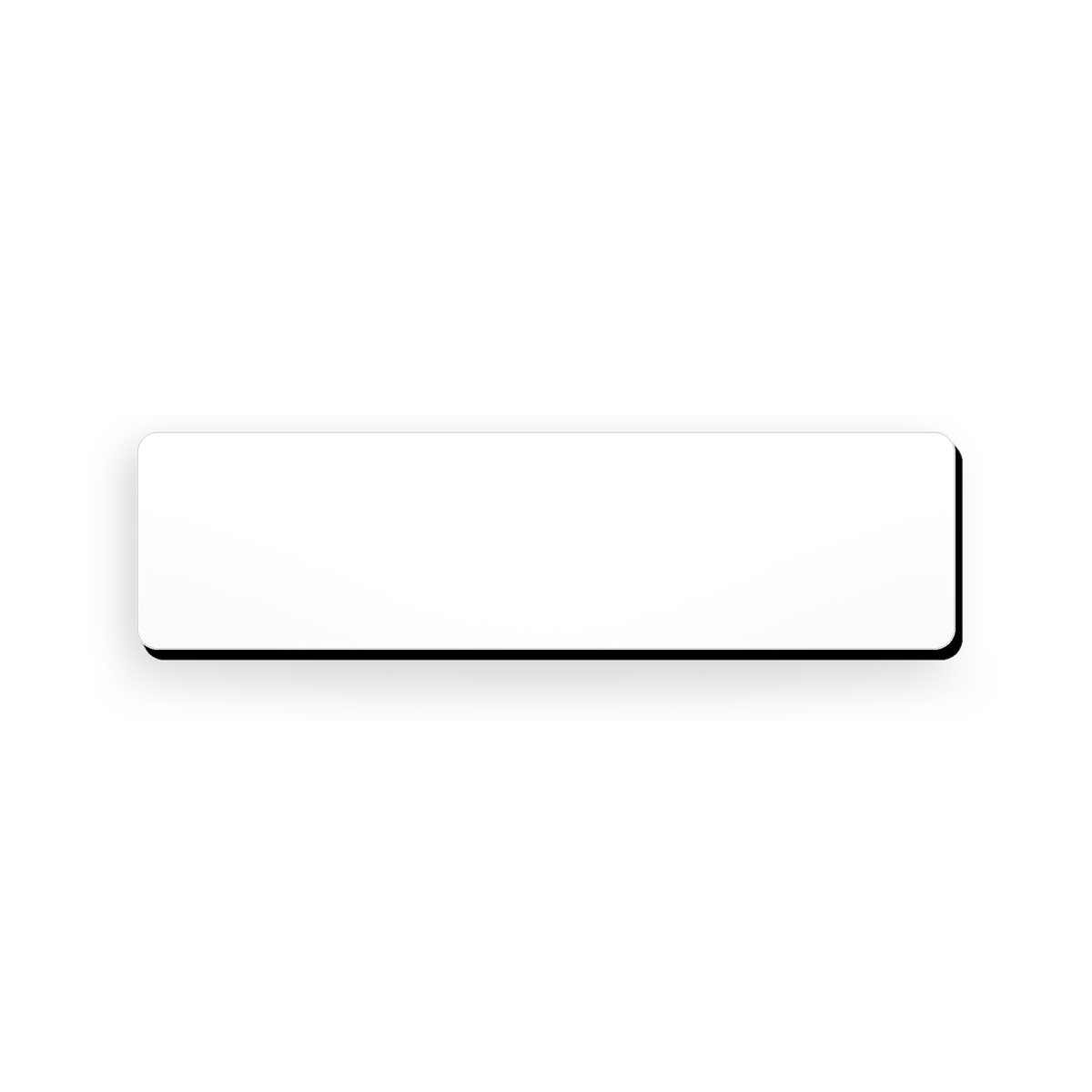 Ecuson negravat alb cu strat negru, dimensiune 75x20 mm, pregatit pentru personalizare prin gravura