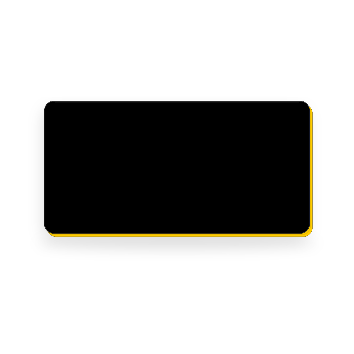 Ecuson negravat 8 × 4 cm, negru cu strat auriu, pregătit pentru gravură laser.