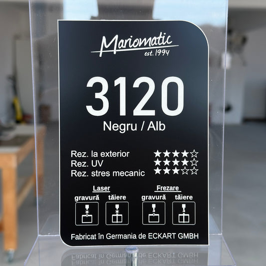 Negru / Alb - Material Gravura Laser 3120