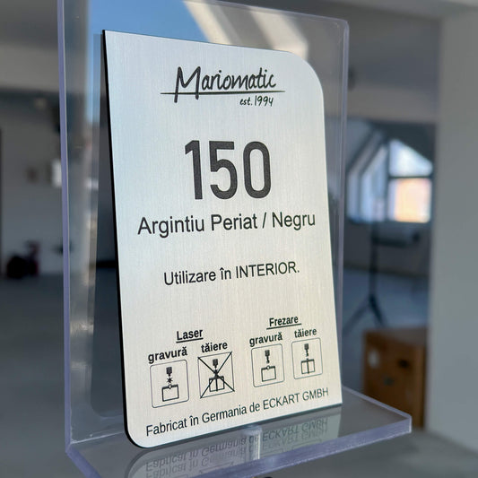 Material Gravura Mecanica Argintiu Negru 150