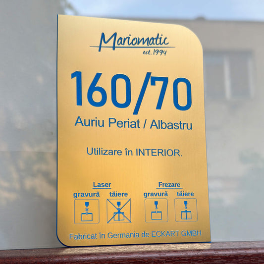 Material Gravura Auriu Albastru mecanica