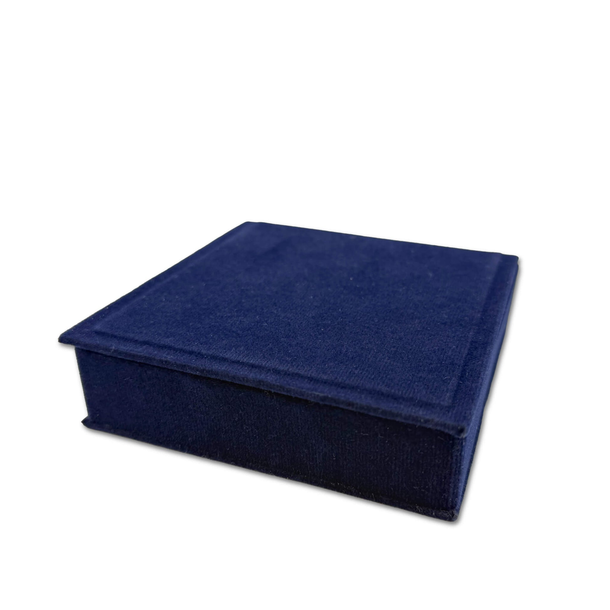 Cutie inchisa din catifea albastru inchis pentru medalie 70 mm, dimensiune 12 x 12 cm